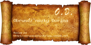 Obrusánszky Dorina névjegykártya